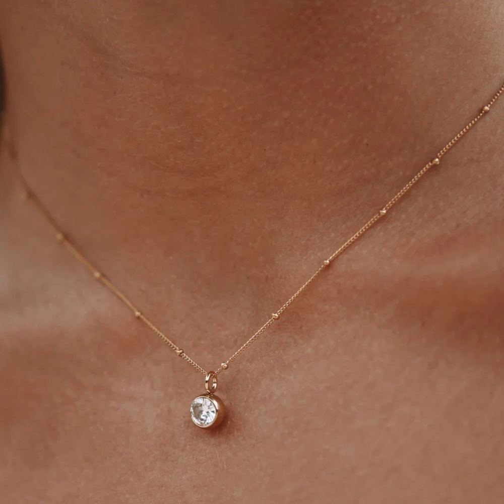 Atolea Waterproof Crystal Pendant Necklace